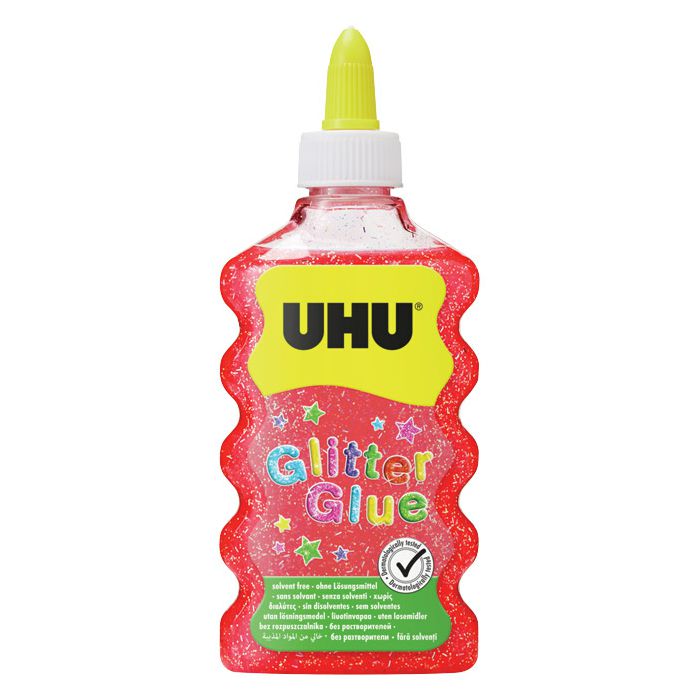 Ljepilo glitter glue 177ml UHU crveno