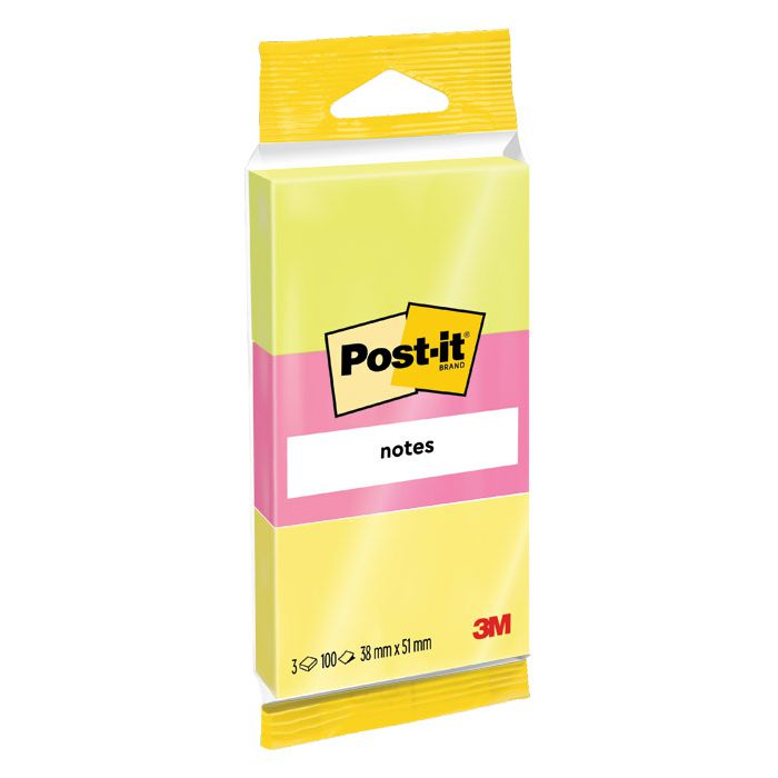 Blok samoljepljiv  38x51mm 3x100L 3M.6812 sort boje blister