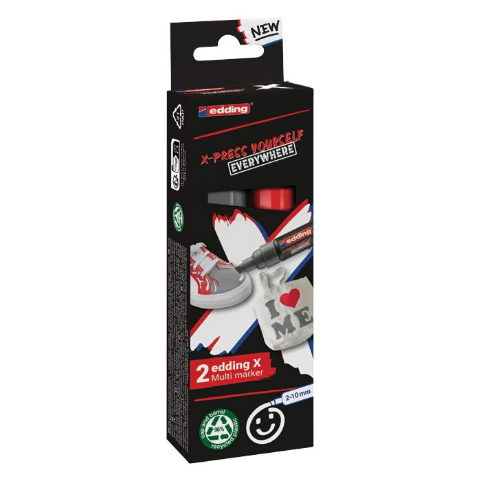 Set X Marker 2-10 mm Yay Grey pk2 Edding 6900