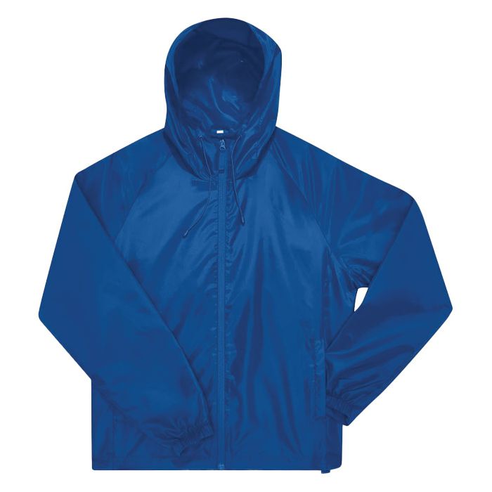 Vjetrovka s kapuljačom zip unisex B&C # Reset Lined Windbreaker tamno plava 2XL