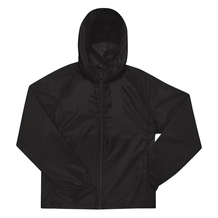 Vjetrovka s kapuljačom zip unisex B&C # Reset Lined Windbreaker crna L