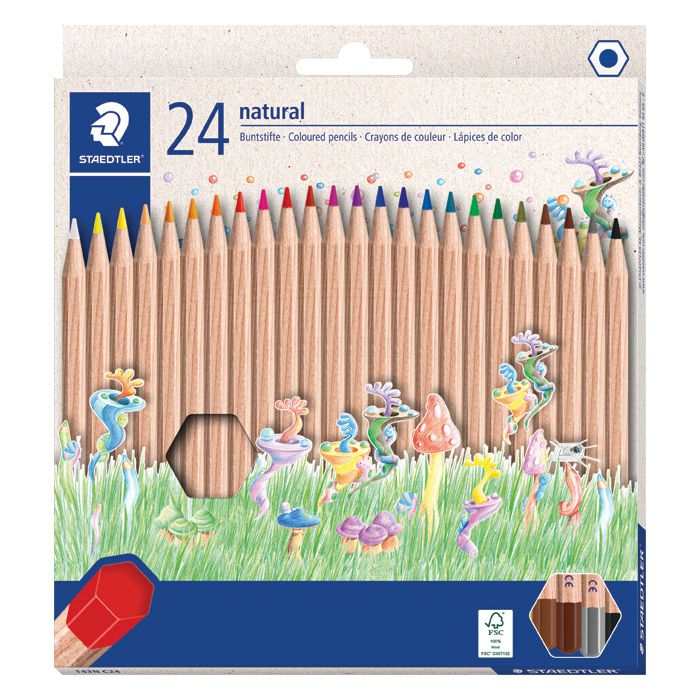 Boje drvene 24boje Noris natural Staedtler 143N C24 blister